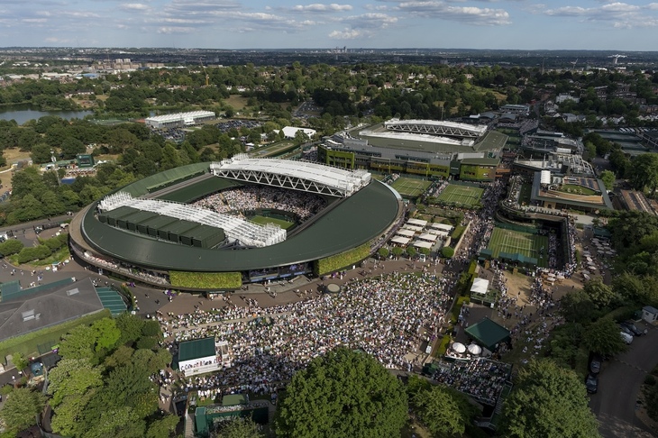 An overhead shot of Centre Court