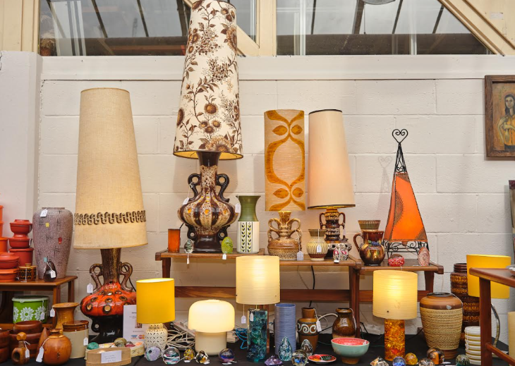 What's on in London this weekend: a selection of lamps on display at a flea market