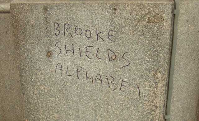 They mysterious "Brooke Shields Alphabet" graffiti that swept London in the mid-Noughties