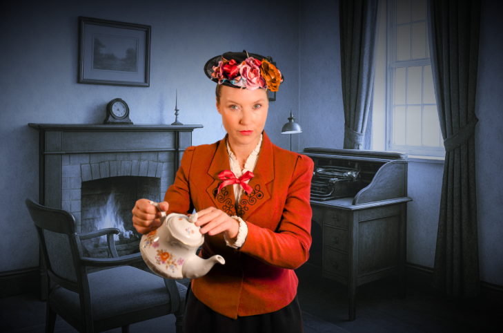 What's on in London this weekend: an actress dressed as Mary Poppins. holding a teapot