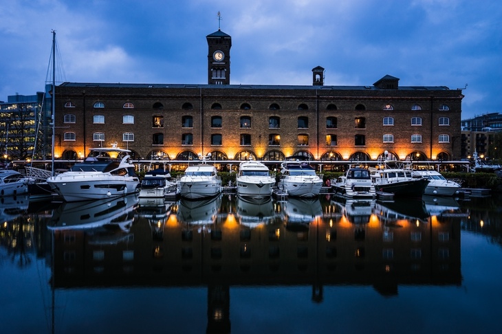 St Katharine Docks at night