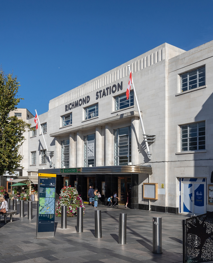 A white art deco frontage