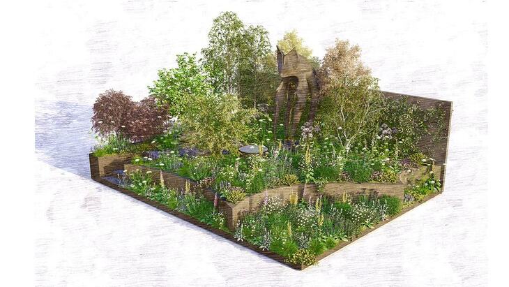 Mock up of a garden