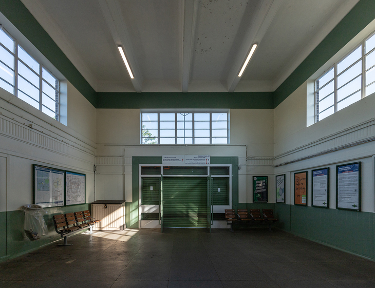 An art deco waiting room