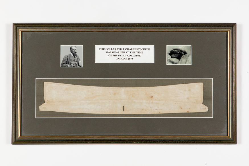 Dickens' collar, framed