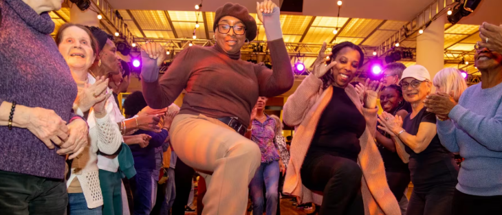 People clapping and dancing