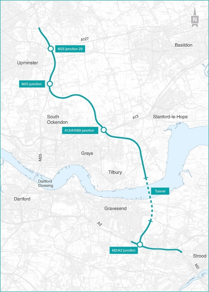 Lower Thames Crossing map