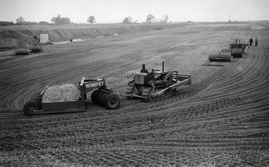 Ground being prepared by tractors