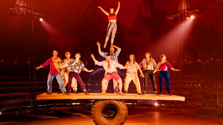 Top events in London today: performers in a balancing act at Revel Puck Circus