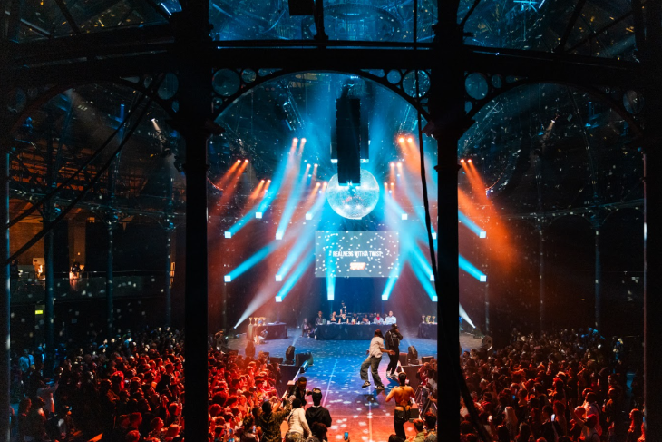 What's on in London in April 2026: performers on stage beneath a disco ball at Roundhouse