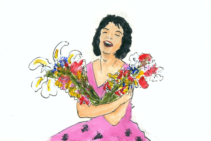 Top events in London this weekend: a painting of a woman wearing a pink dress holding bouquets of flowers