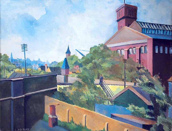 A colourful picture of a semi urban landscape