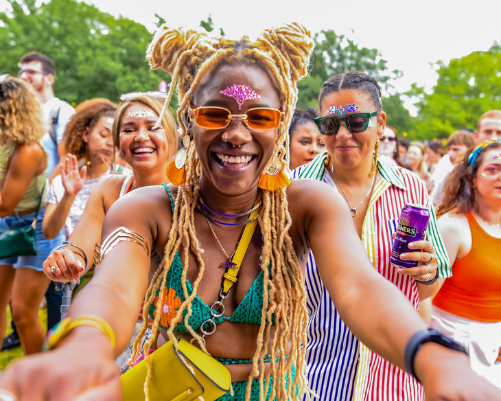 People celebrating at a festival