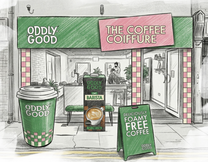 Illustration of an Oddlygood coffee shop