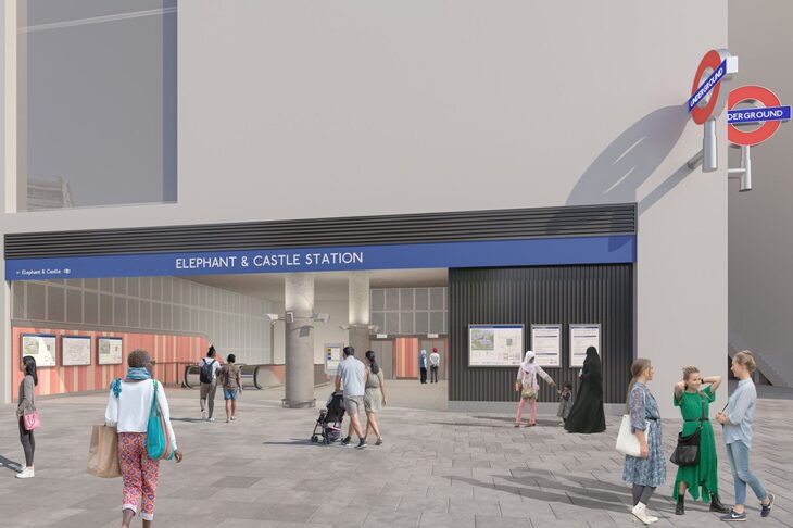 A mock up of a new Tube entrance