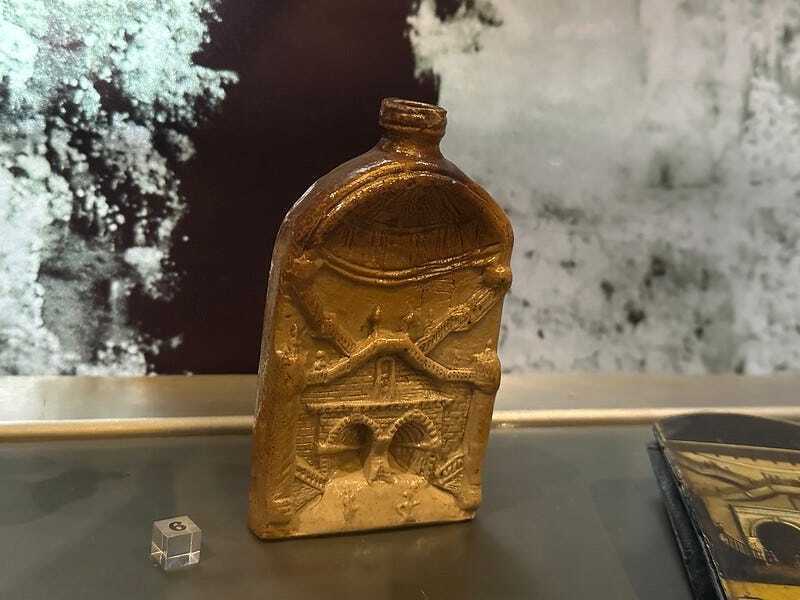 A thames tunnel commemorative flask at the Brunel Museum