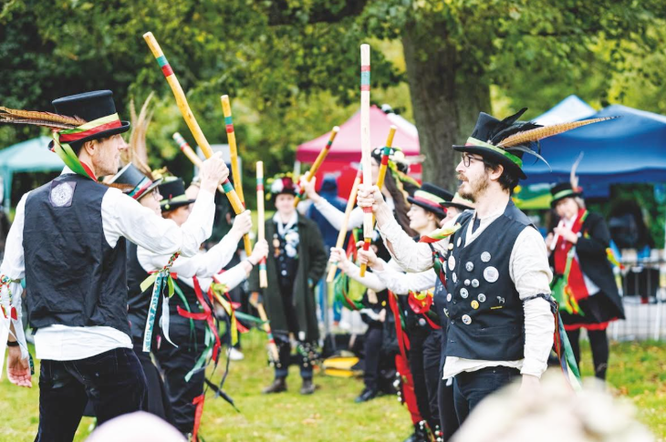 Things to do in London this bank holiday weekend:  Morris dancers in two rows