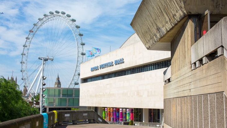 Things to do in London in half term May 2026: the exterior of Southbank Centre, with the London Eye in the background