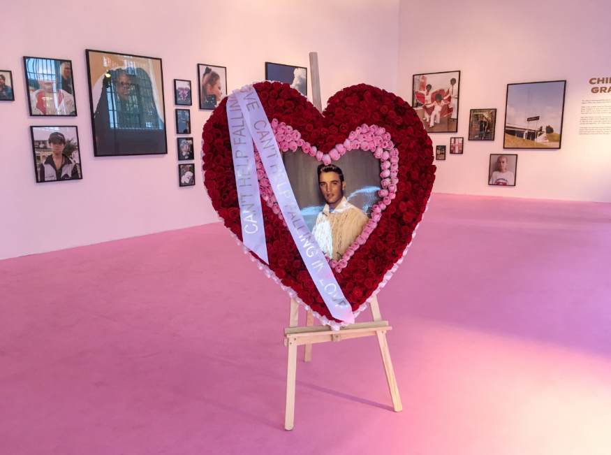 Top things to do in London in May 2026: a floral heart encircling a photo of Elvis Presley, inside a room dedicated to him