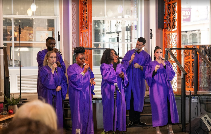 Top events in London this weekend: six gospel singers in matching purple robes performing