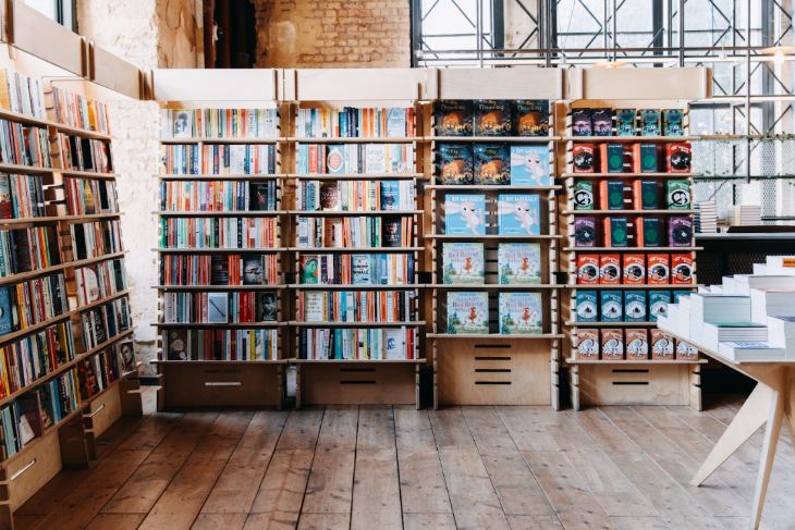 Top events in London this weekend: books on display shelves in a bookstore
