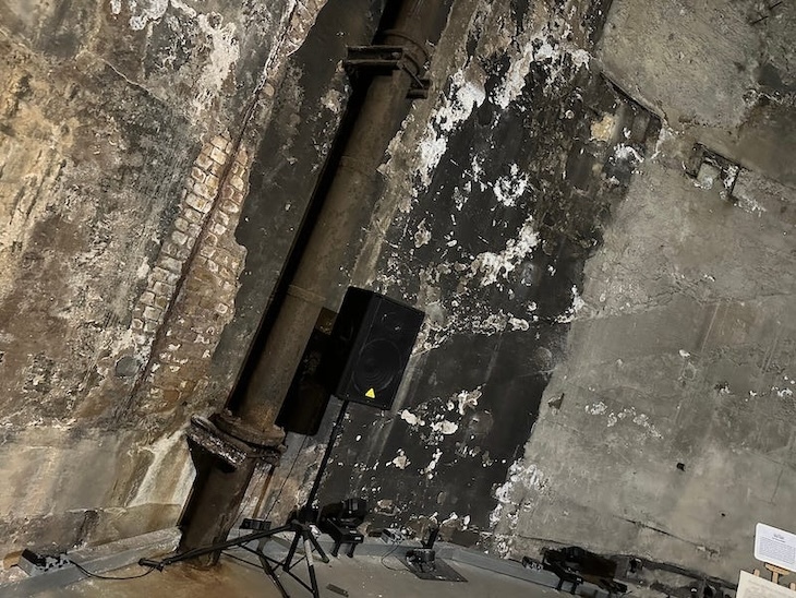 Sooty walls on the old thames tunnel shaft