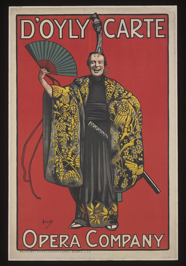 A theatre poster for The Mikado. 