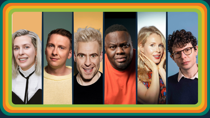A line up of comedians