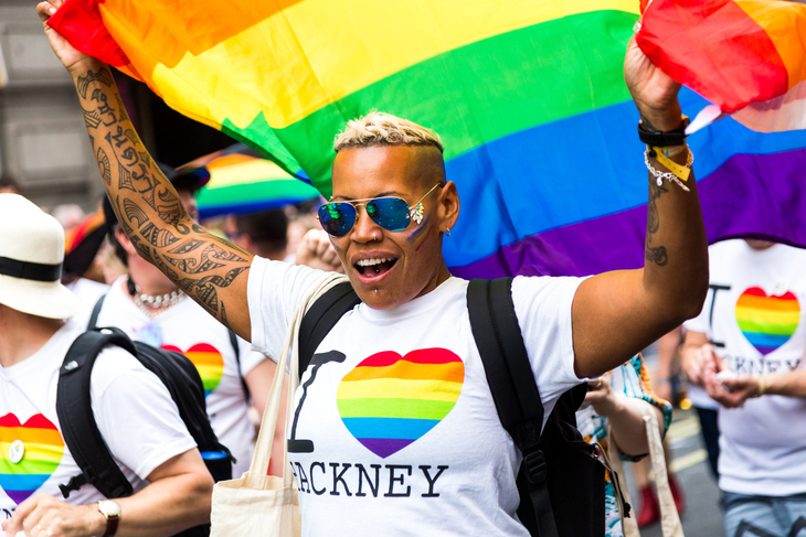 A person celebrating Pride