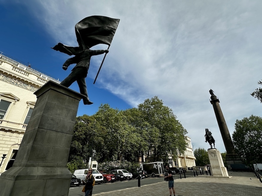 Banksy Waterloo Place flag man london