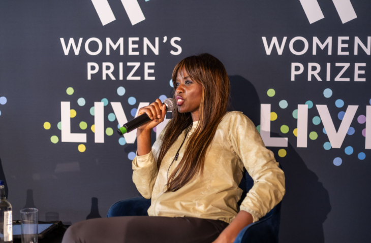 What's on in London in June 2026: a woman sitting down with a microphone on stage at Women's Prize Live