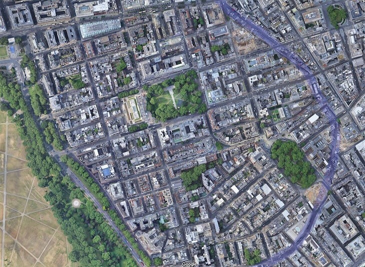 How the river tyburn's route is still apparent on the street plan of mayfair