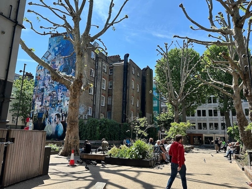 An old bomb site on Tottenham Court Road