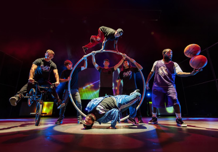 What's on in London in June 2026: circus performers on stage with hoops, BMX bikes and juggling balls