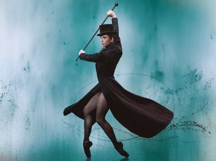 Top bank holiday weekend events London: a ballerina in a long black coat and top hat, holding a cane