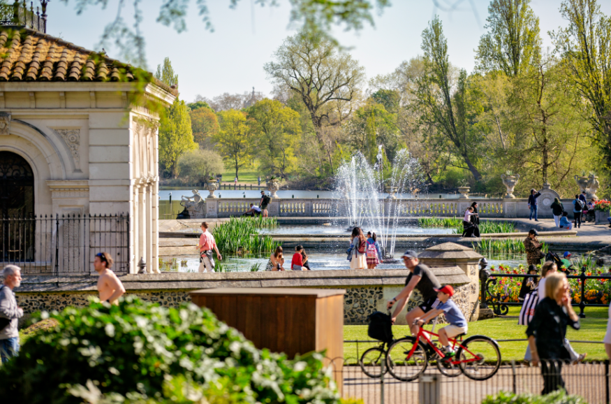 Things to do today in London: people riding their bikes through Kensington Gardens