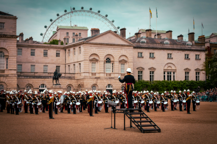 Things to do in London in July 2026: a military parade taking place on Horse Guards Parade