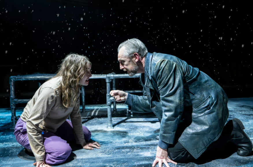 Top events in London today: a man and a woman crawling on the floor on stage, face to face with each other