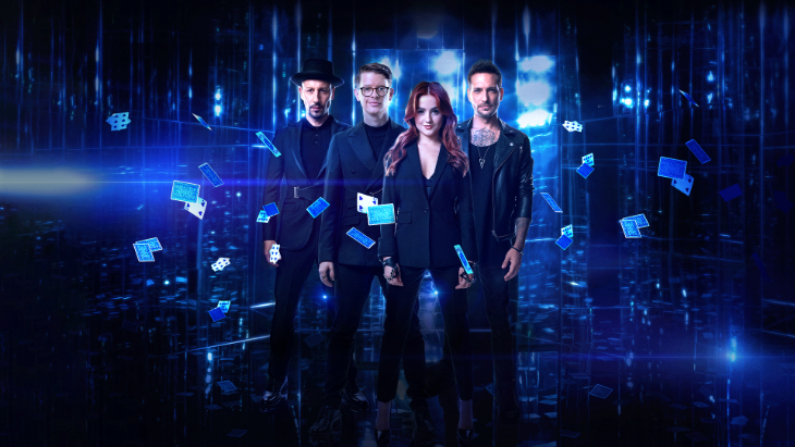 Things to do in London in July 2026: a promo photo for Now You See Me Live, with four cast members