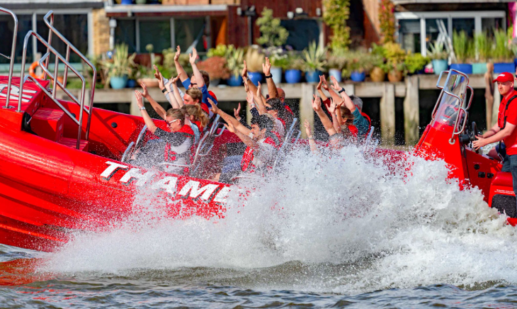 A high speed boat on the Thames