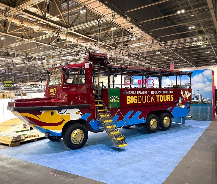 A new Duck Tour amphibious vehicle