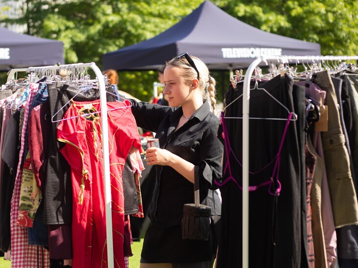 Someone shopping for vintage wear