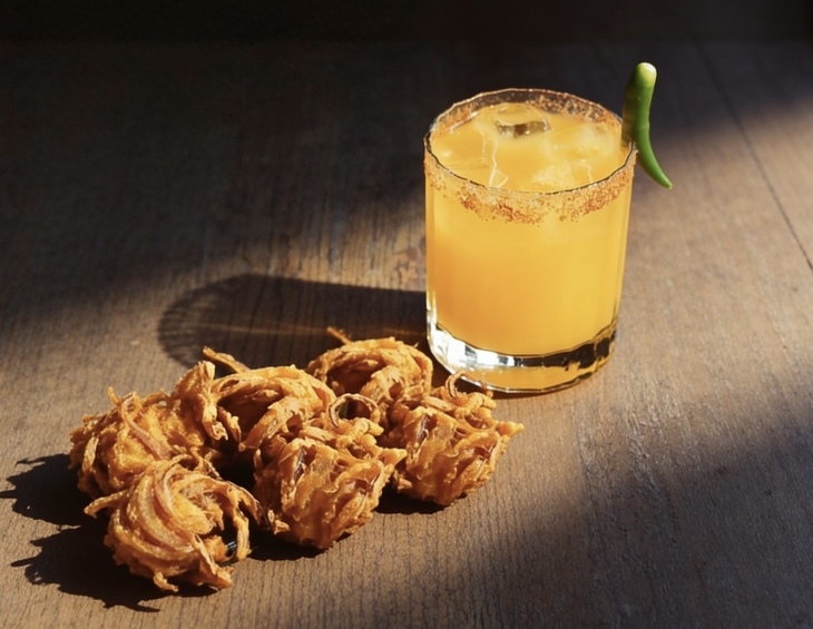 bhajis and a spicy marg