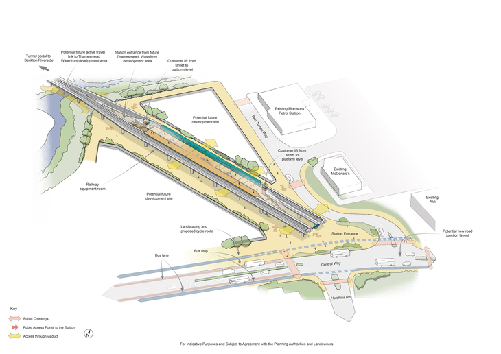 A plan of Thamesmead station