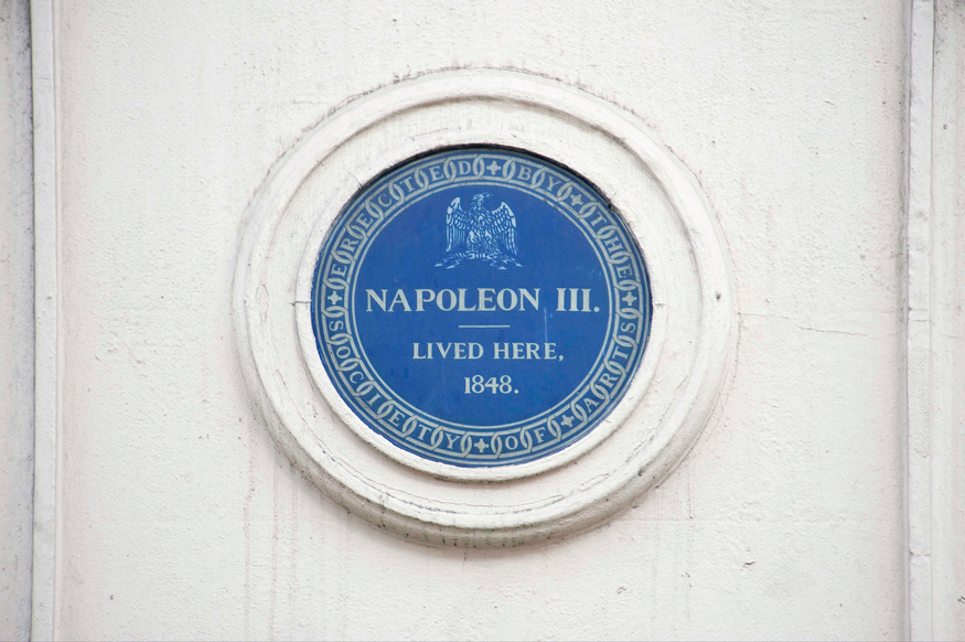 A blue plaque to Napoleon III