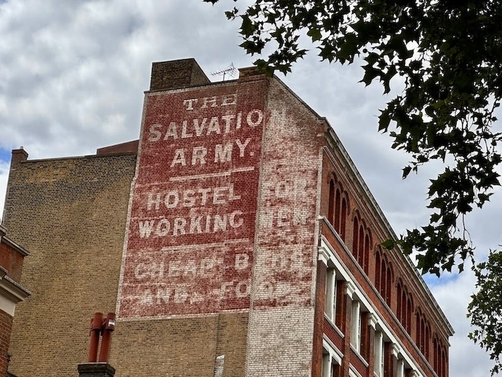 An old ghost sign for the Salvation Army on Old Street.