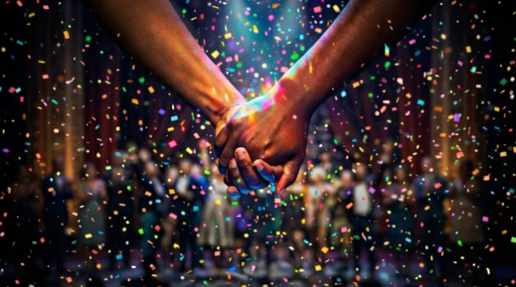 What's on in London this weekend: a pair of holding hands, surrounded by confetti