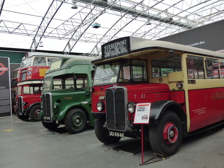 Top events in London today:  vintage buses on display inside the London Bus Museum