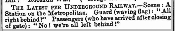 Underground railway joke