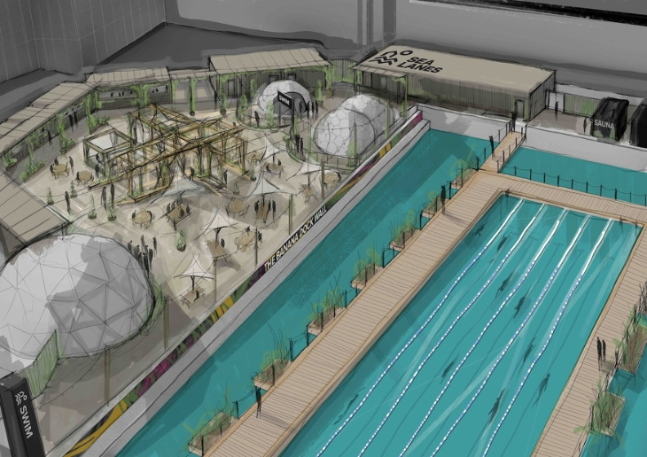Things to do in London today: a graphic showing what the new lido will look like
